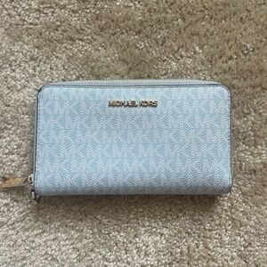 Michael Kors Jet Set Large Logo Print Smartphone Wristlet, Blue